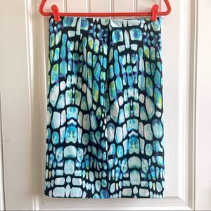 Worthington Blue Black Green Snake Print Pencil Skirt; SZ S ; BNWT